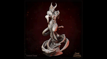 Female Demon Miniature, Erebeth | Tabletop RPG Miniature | Great Grimoire | Roleplaying 3D Printed Fantasy Mini - 3DPrintDen