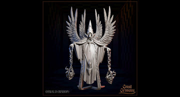 Bishop Miniature, Oswald | Tabletop RPG Miniature | Great Grimoire | Roleplaying 3D Printed Fantasy Mini - 3DPrintDen