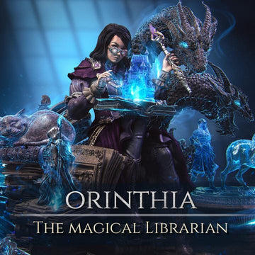 Magical Librarian Diorama Miniature | Tabletop RPG Miniature | Nerikson | Roleplaying 3D Printed Fantasy Mini - 3DPrintDen