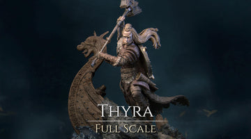 Thyra The Conqueror Diorama Miniature | Tabletop RPG Miniature | Nerikson | Roleplaying 3D Printed Fantasy Mini - 3DPrintDen