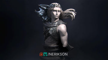 Druid of the Moon Bust, Orion | Tabletop RPG Miniature | Nerikson | Roleplaying 3D Printed Fantasy Mini - 3DPrintDen
