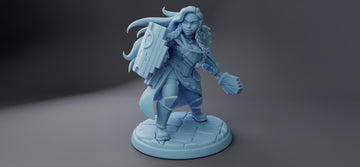 Female Cleric Miniature, Vamoth | Twin Goddess Miniatures | Tabletop RPG Miniature | Roleplaying 3D Printed Fantasy Mini - 3DPrintDen