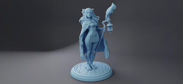 Elven Sorceress Miniature, Yaen | Twin Goddess Miniatures | Tabletop RPG Miniature | Roleplaying 3D Printed Fantasy Mini - 3DPrintDen