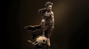 Warrior Queen Miniature, Elzebe | Tabletop RPG Miniature | Nerikson | Roleplaying 3D Printed Fantasy Mini - 3DPrintDen