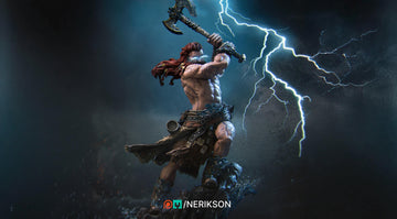 Runic Warrior Miniature, Ivar | Tabletop RPG Miniature | Nerikson | Roleplaying 3D Printed Fantasy Mini - 3DPrintDen