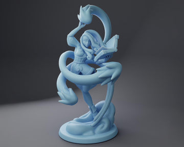 Female Genasi Miniature | Twin Goddess Miniatures | Tabletop RPG Miniature | Roleplaying 3D Printed Fantasy Mini - 3DPrintDen