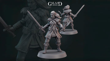 Female Norse Soldier Miniature | Tabletop RPG Miniature | Galaad Miniatures | Roleplaying 3D Printed Fantasy Mini - 3DPrintDen
