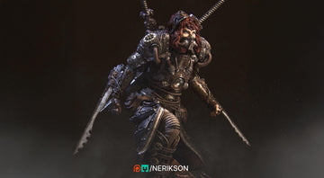 Steampunk Samurai Miniature, Naojiri | Tabletop RPG Miniature | Nerikson | Roleplaying 3D Printed Fantasy Mini - 3DPrintDen