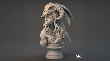 Defender of the Ruins Bust, Yaretzi | Tabletop RPG Miniature | Nerikson | Roleplaying 3D Printed Fantasy Mini - 3DPrintDen