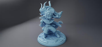 Female Goblin Miniature, Gren | Twin Goddess Miniatures | Tabletop RPG Miniature | Roleplaying 3D Printed Fantasy Mini - 3DPrintDen