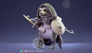 Raccoon Rogue Miniature | Tabletop RPG Miniature | Pepunki Creatures | Roleplaying 3D Printed Fantasy Mini - 3DPrintDen