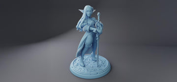 Female Elven Paladin Miniature, Melrissa | Twin Goddess Miniatures | Tabletop RPG Miniature | Roleplaying 3D Printed Fantasy Mini - 3DPrintDen