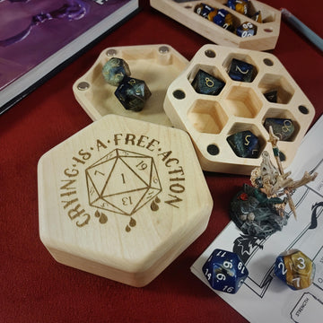 Engraved Wooden Dice Box | TTRPG DnD Dice Storage | Magnetic Case | Gaming Accessory | Gift Box | Solid Maple Exotic Wood - 3DPrintDen