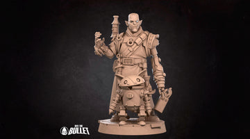 Half-Orc Inventor Miniature | Tabletop RPG Miniature | Bite the Bullet | Roleplaying 3D Printed Fantasy Mini - 3DPrintDen