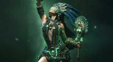 Priestess of Death Miniature, Necalin | Tabletop RPG Miniature | Nerikson | Roleplaying 3D Printed Fantasy Mini - 3DPrintDen