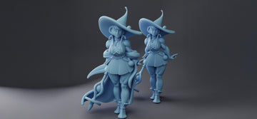 Witch Miniature, Schmegegge | Twin Goddess Miniatures | Tabletop RPG Miniature | Roleplaying 3D Printed Fantasy Mini - 3DPrintDen