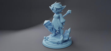 Female Goblin Hammerscout Miniature, Pommel | Twin Goddess Miniatures | Tabletop RPG Miniature | Roleplaying 3D Printed Fantasy Mini - 3DPrintDen