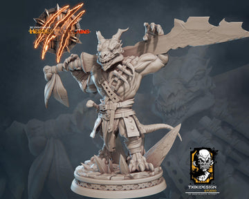 Goblin Warrior Miniature | Tabletop RPG Miniature | Javier Txiki Tejedor | Roleplaying 3D Printed Fantasy Mini - 3DPrintDen