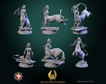 Sphinx Daughter Miniature | Tabletop RPG Miniature | White Werewolf Tavern | Roleplaying 3D Printed Fantasy Mini - 3DPrintDen