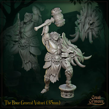 Bone General Miniature | Tabletop RPG Miniature | Great Grimoire | Roleplaying 3D Printed Fantasy Mini - 3DPrintDen