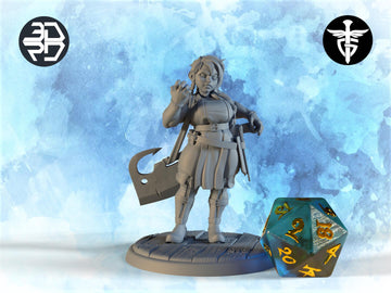 Female Butcher Miniature, Mrs. Sprat | Twin Goddess Miniatures | Tabletop RPG Miniature | Roleplaying 3D Printed Fantasy Mini - 3DPrintDen