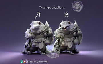 Frogmouth Paladin Miniature | Tabletop RPG Miniature | Pepunki Creatures | Roleplaying 3D Printed Fantasy Mini - 3DPrintDen