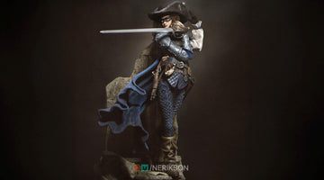 Female Duelist Miniature, Camilla | Tabletop RPG Miniature | Nerikson | Roleplaying 3D Printed Fantasy Mini - 3DPrintDen