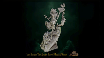 The Scarlet Rose Miniature, Lady Brienne | Tabletop RPG Miniature | Great Grimoire | Roleplaying 3D Printed Fantasy Mini - 3DPrintDen