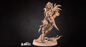 Female Blood Elf Rogue Miniature, Valeera | Tabletop RPG Miniature | Bite the Bullet | Roleplaying 3D Printed Fantasy Mini - 3DPrintDen