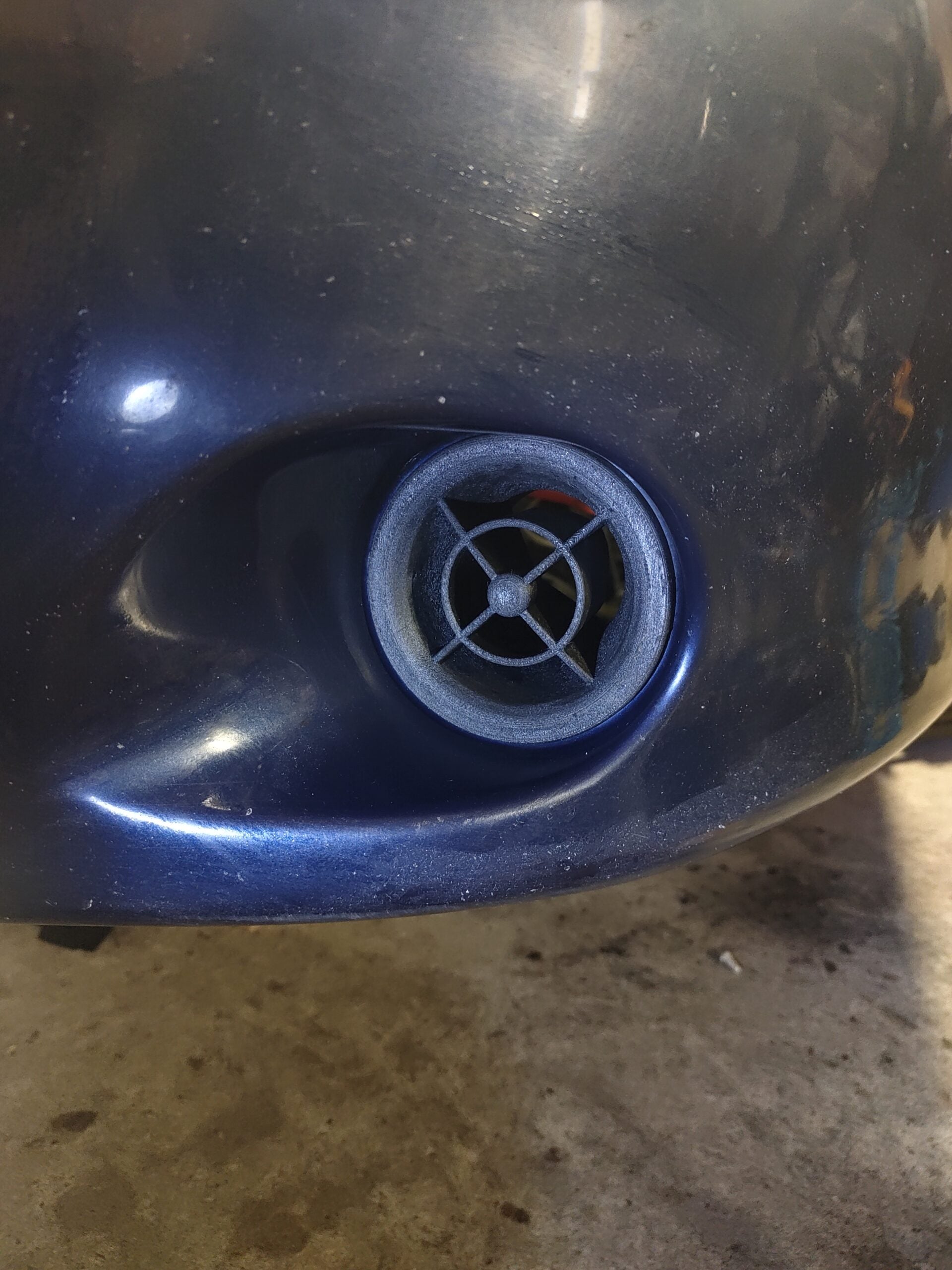 3d printed Miata NB2 Fog Light Brake Duct Adapter