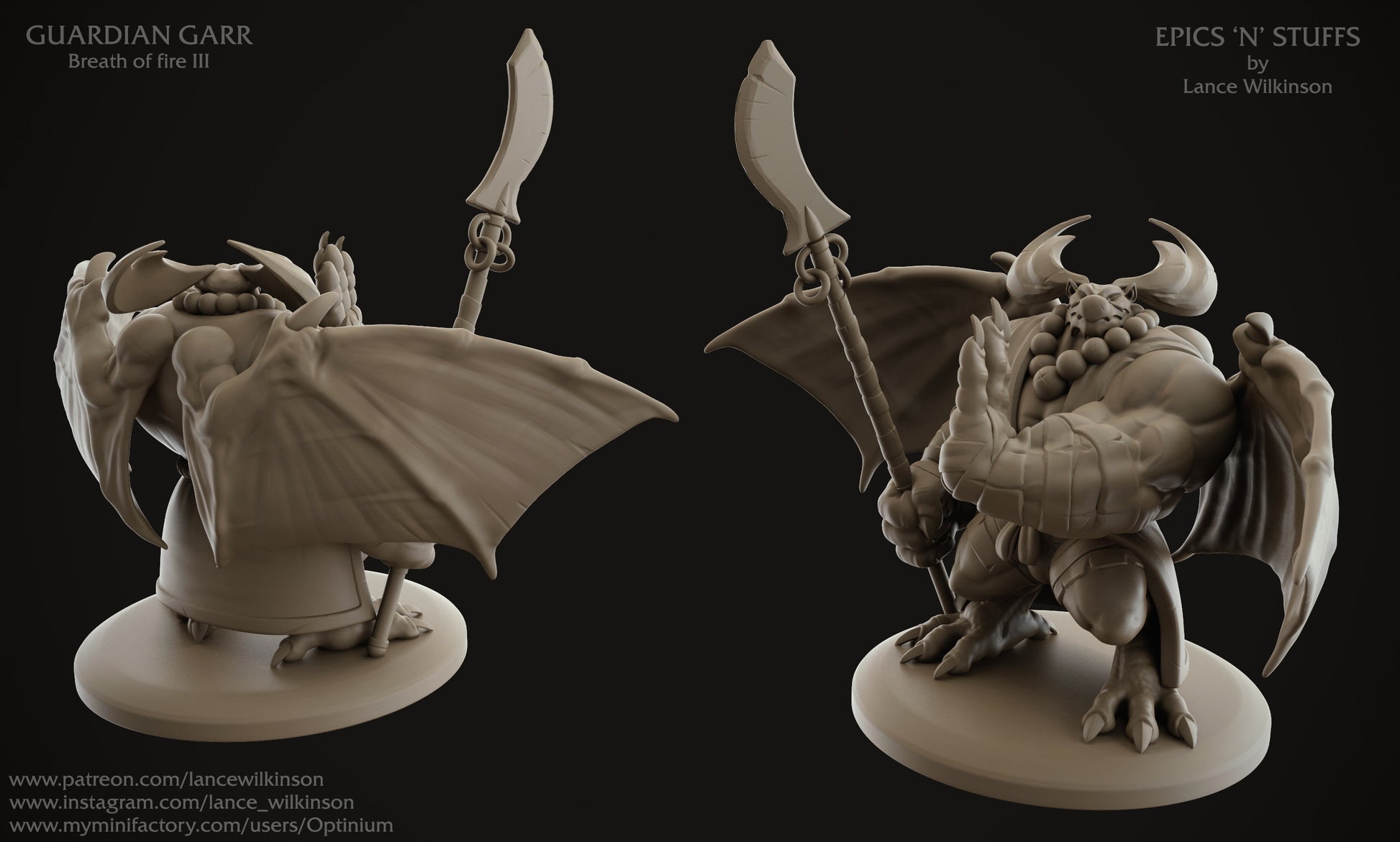 Garr | Tabletop RPG Miniature | Epic 'N' Stuff | Roleplaying 3D Printed Fantasy Mini - 3DPrintDen