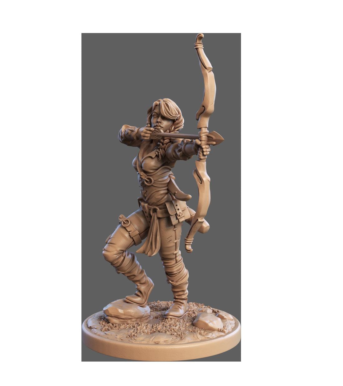 Female Elf Ranger Miniature, Lila | Tabletop RPG Miniature | Dragon Trappers Lodge | Roleplaying 3D Printed Fantasy Mini - 3DPrintDen