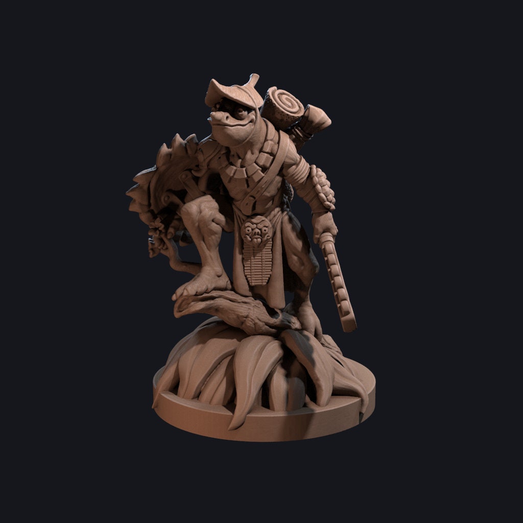 Chameleon Rogue Miniature, Xuchatla | Tabletop RPG Miniature | Dragon Trappers Lodge | Roleplaying 3D Printed Fantasy Mini - 3DPrintDen