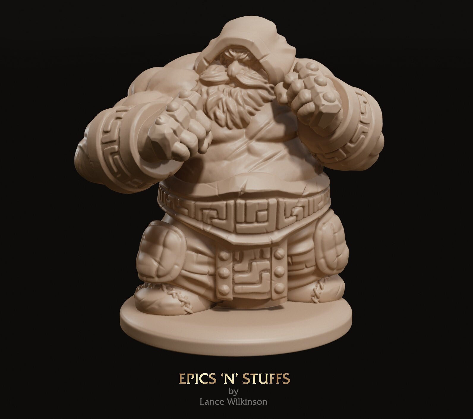 Dwarven Brawler | Tabletop RPG Miniature | Epic 'N' Stuff | Roleplaying 3D Printed Fantasy Mini - 3DPrintDen