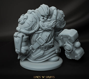 Dwarven Paladin | Tabletop RPG Miniature | Epic 'N' Stuff | Roleplaying 3D Printed Fantasy Mini - 3DPrintDen