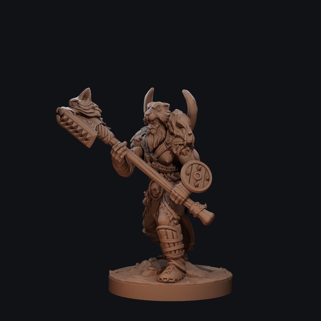 Barbarian Miniature, Vaultamir | Tabletop RPG Miniature | Dragon Trappers Lodge | Roleplaying 3D Printed Fantasy Mini - 3DPrintDen