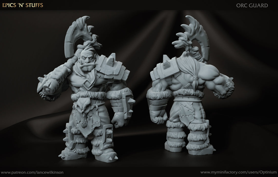 Orc Guard | Tabletop RPG Miniature | Epic 'N' Stuff | Roleplaying 3D Printed Fantasy Mini - 3DPrintDen