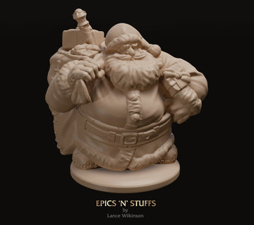 Dwarven Santa | Tabletop RPG Miniature | Epic 'N' Stuff | Roleplaying 3D Printed Fantasy Mini - 3DPrintDen