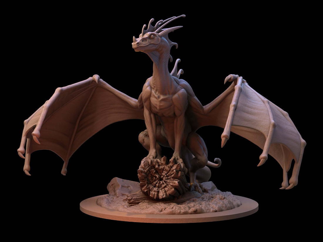 Fairy Dragon Miniature | Tabletop RPG Miniature | Dragon Trappers Lodge | Roleplaying 3D Printed Fantasy Mini - 3DPrintDen