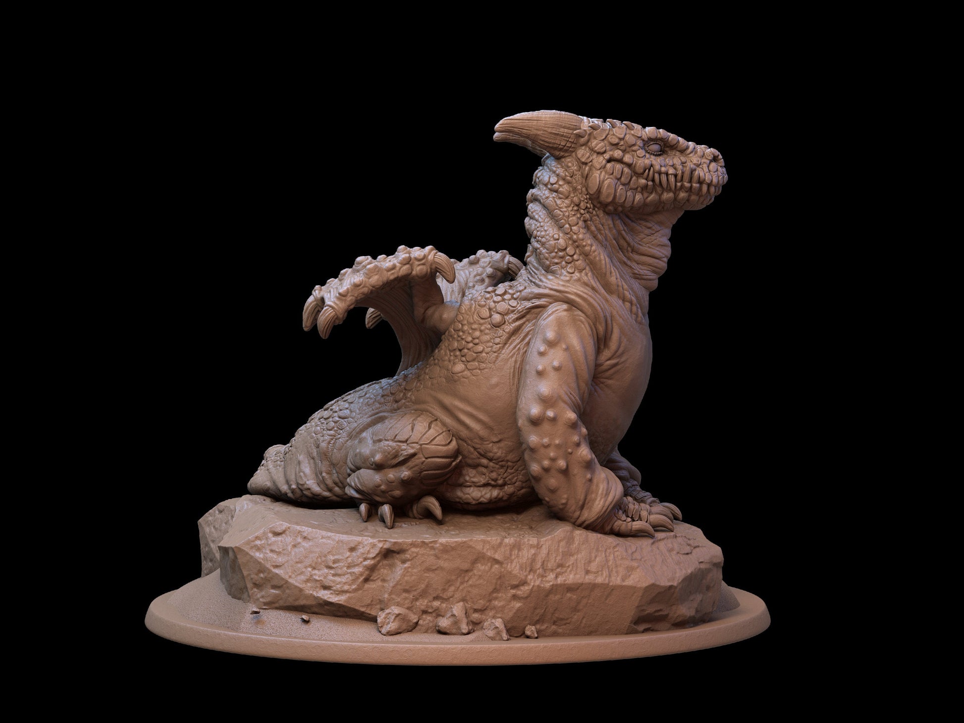 Desert Dragon Miniature | Tabletop RPG Miniature | Dragon Trappers Lodge | Roleplaying 3D Printed Fantasy Mini - 3DPrintDen