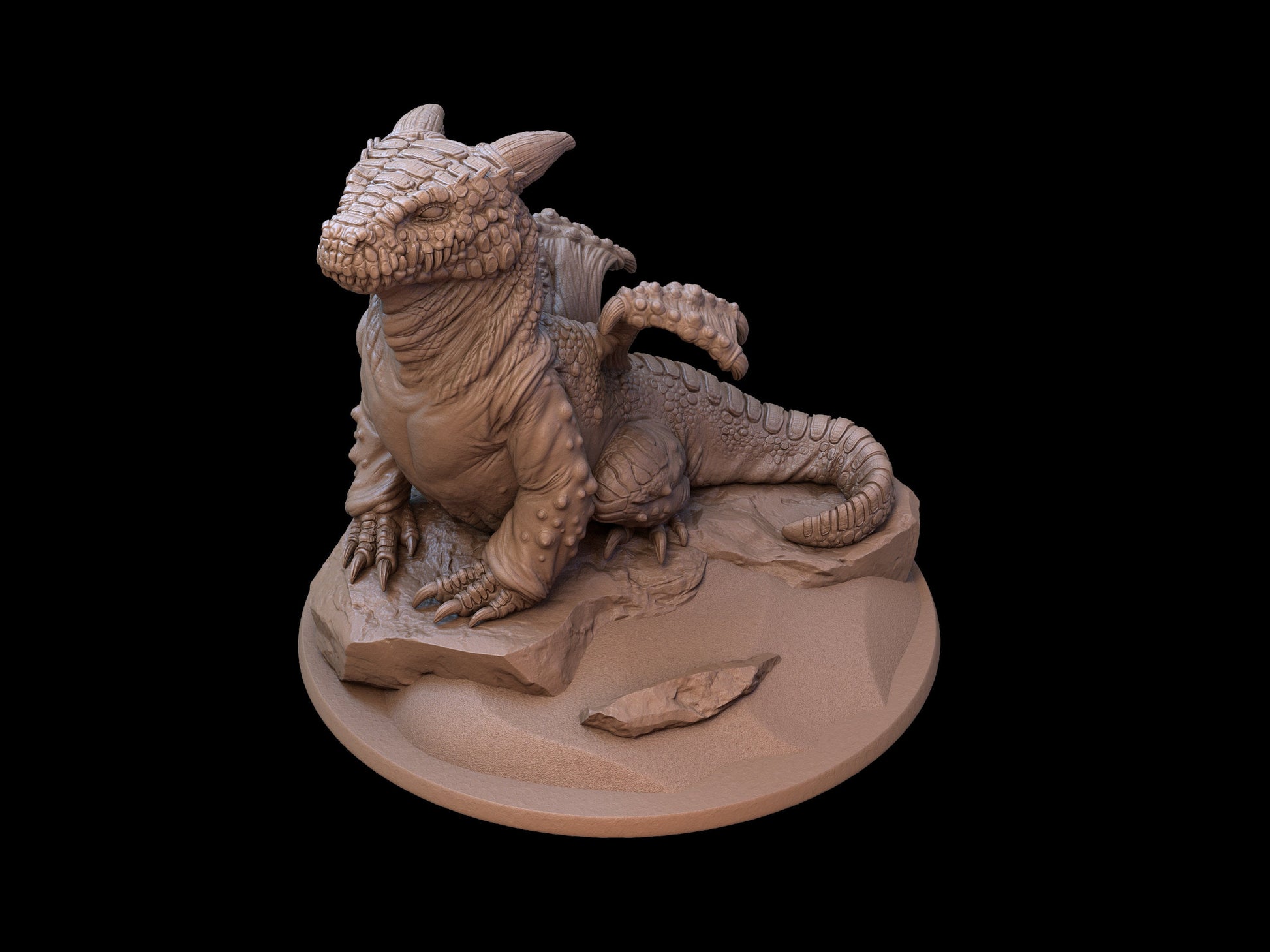 Desert Dragon Miniature | Tabletop RPG Miniature | Dragon Trappers Lodge | Roleplaying 3D Printed Fantasy Mini - 3DPrintDen