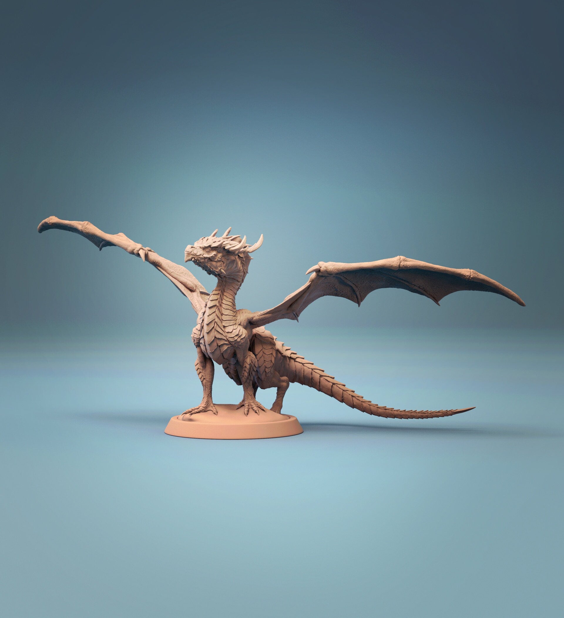 Baby Green Dragon | Tabletop RPG Miniature | Rescale Miniature | Roleplaying 3D Printed Fantasy Mini - 3DPrintDen