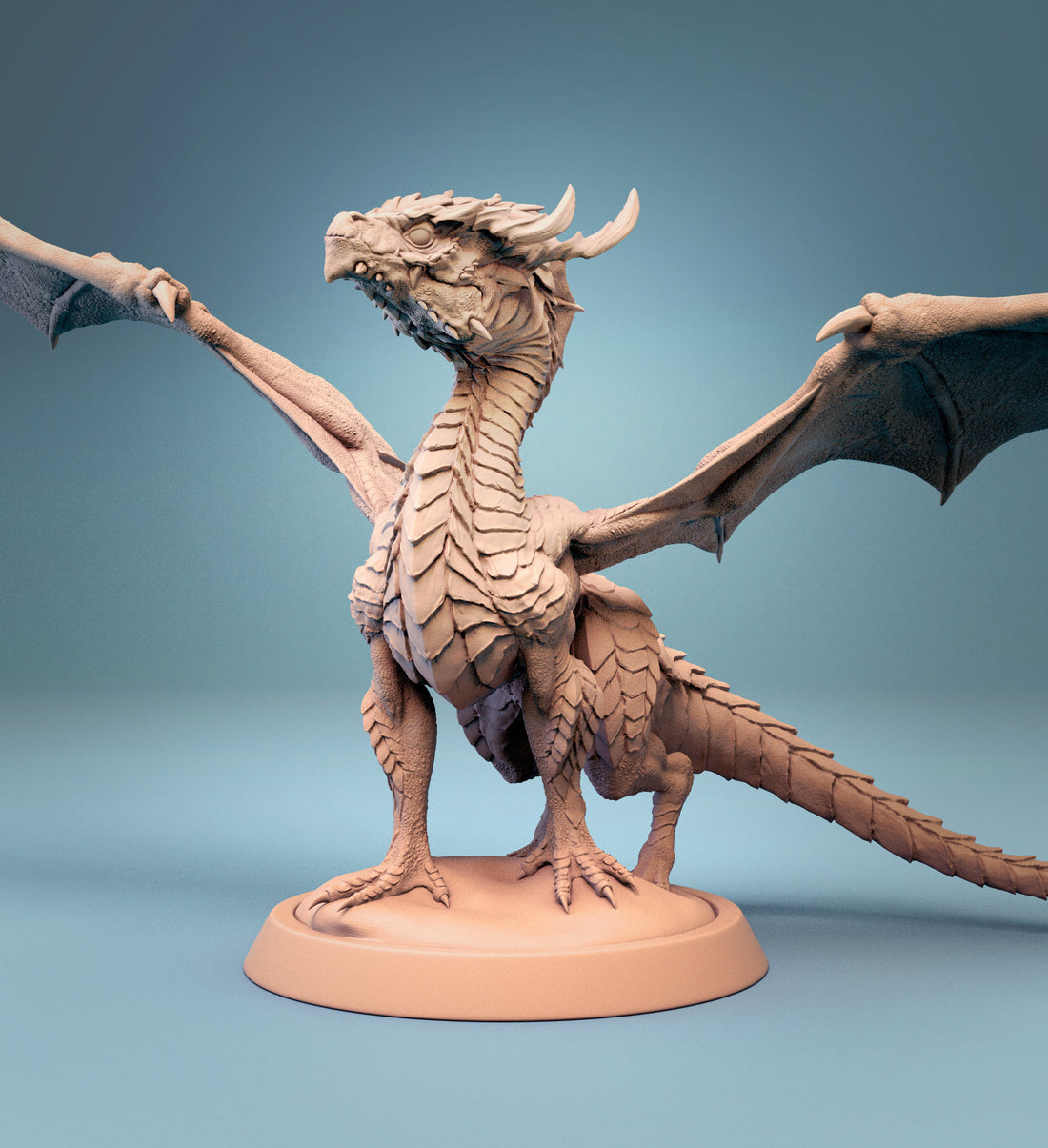 Baby Green Dragon | Tabletop RPG Miniature | Rescale Miniature | Roleplaying 3D Printed Fantasy Mini - 3DPrintDen