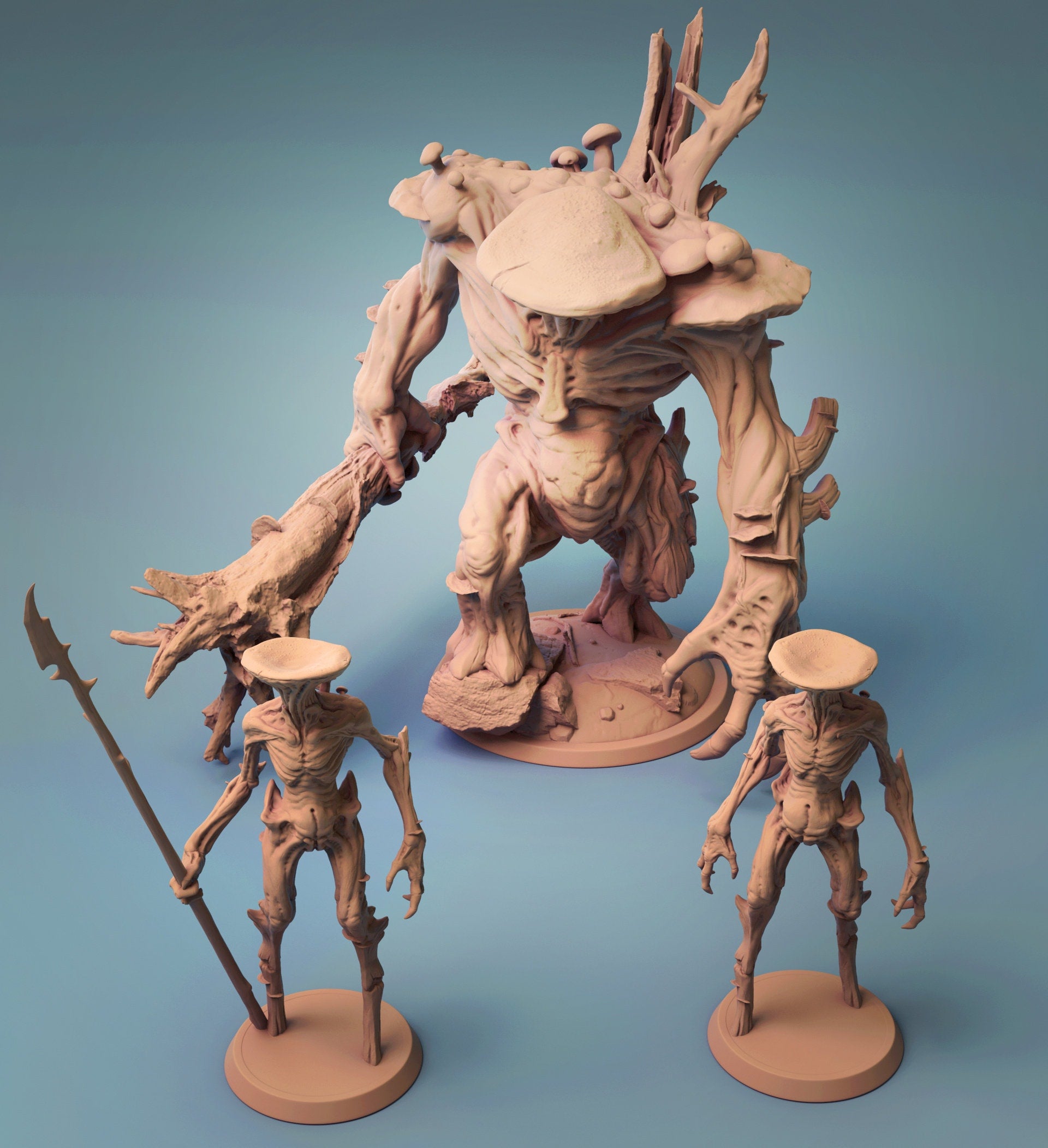 Myconid Miniature | Tabletop RPG Miniature | Rescale Miniature | Roleplaying 3D Printed Fantasy Mini - 3DPrintDen