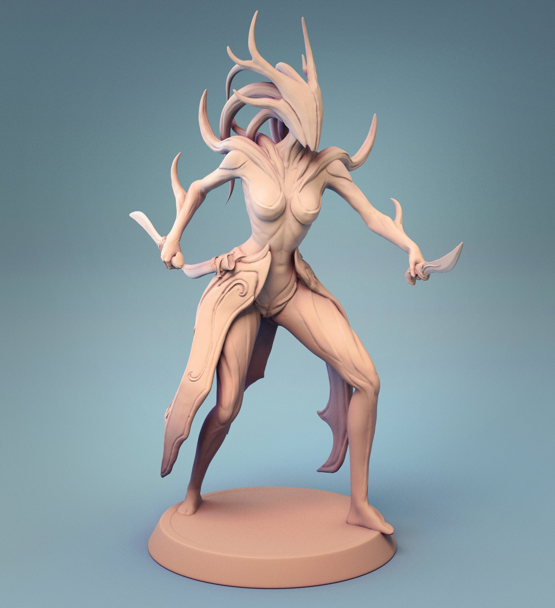 Sylvan Stalker Miniature | Tabletop RPG Miniature | Rescale Miniature | Roleplaying 3D Printed Fantasy Mini - 3DPrintDen