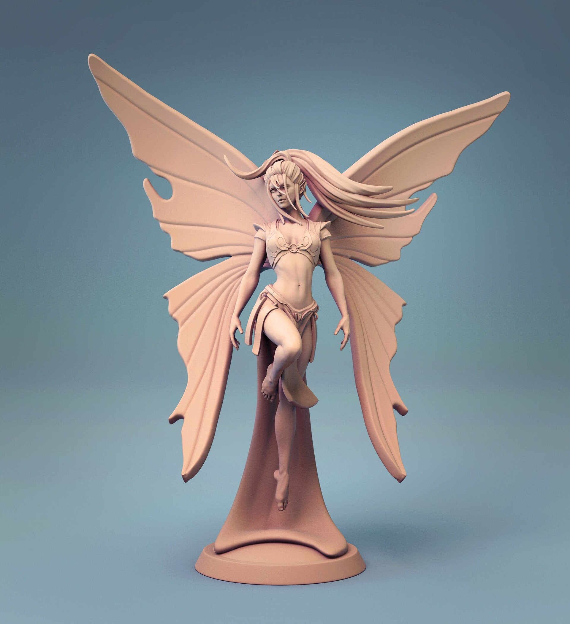 Pixie Miniature | Tabletop RPG Miniature | Rescale Miniature | Roleplaying 3D Printed Fantasy Mini - 3DPrintDen