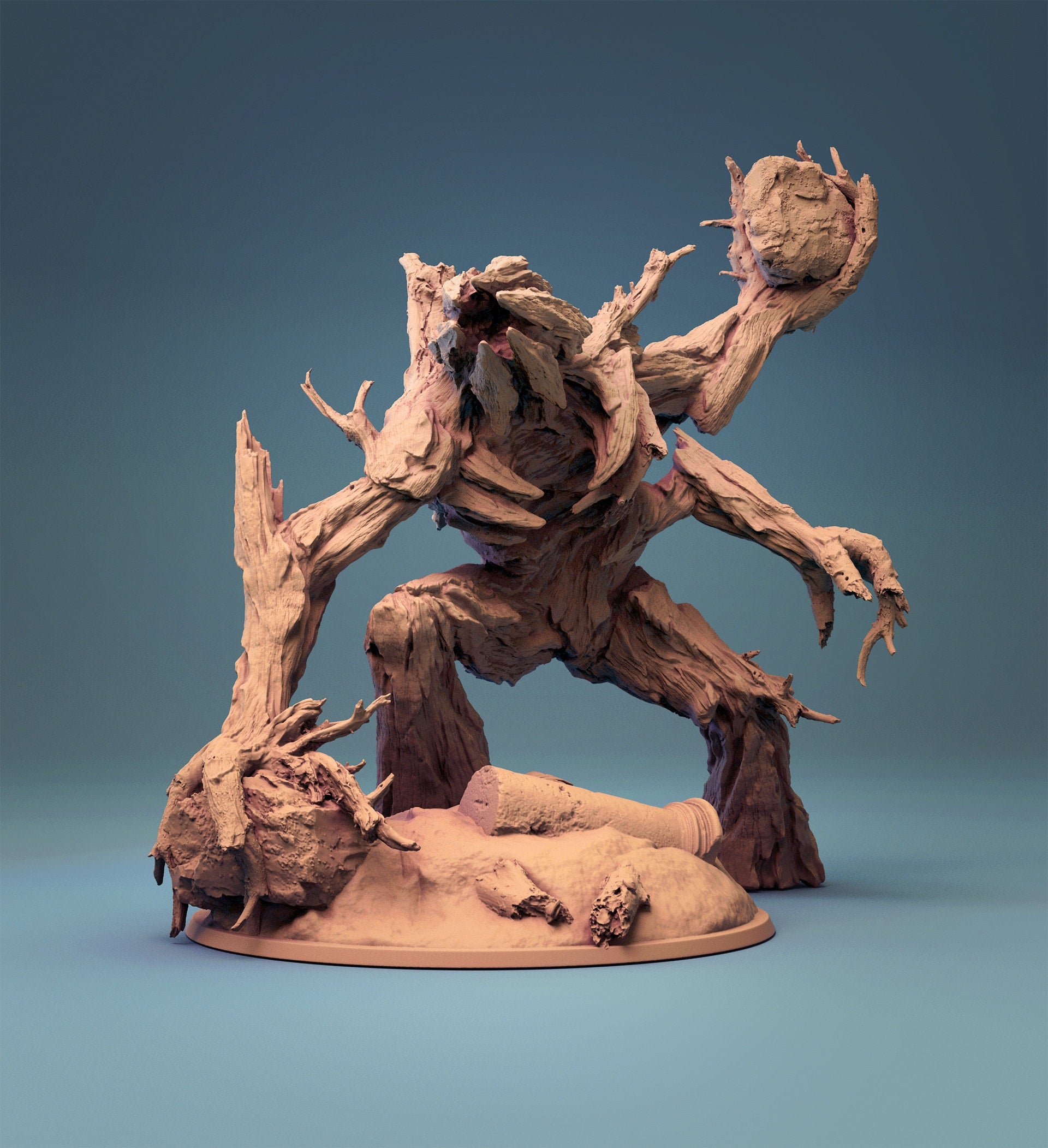 Treant Miniature | Tabletop RPG Miniature | Rescale Miniature | Roleplaying 3D Printed Fantasy Mini - 3DPrintDen