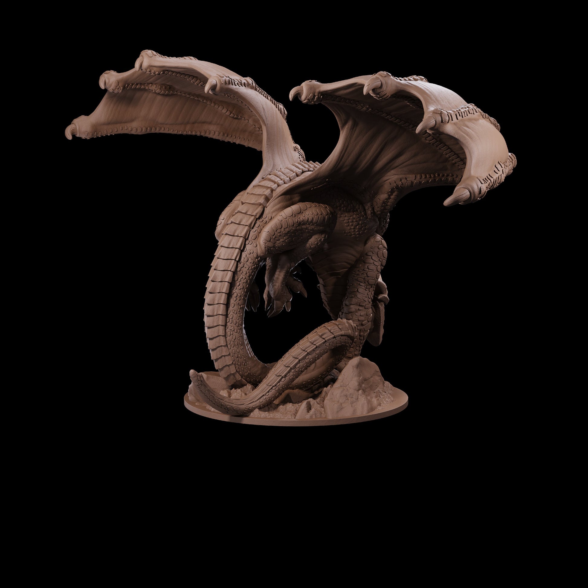 Volcano Dragon Miniature | Tabletop RPG Miniature | Dragon Trappers Lodge | Roleplaying 3D Printed Fantasy Mini - 3DPrintDen