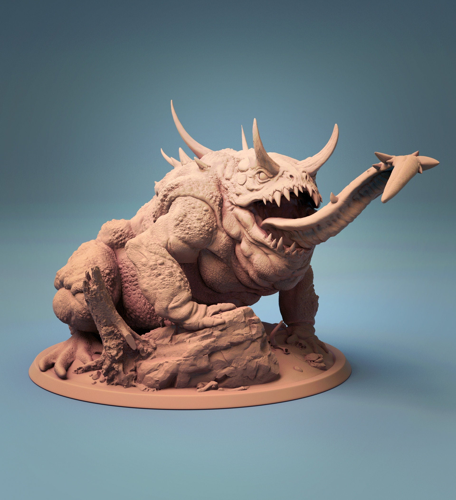 Giant Toad Miniature | Tabletop RPG Miniature | Rescale Miniature | Roleplaying 3D Printed Fantasy Mini - 3DPrintDen