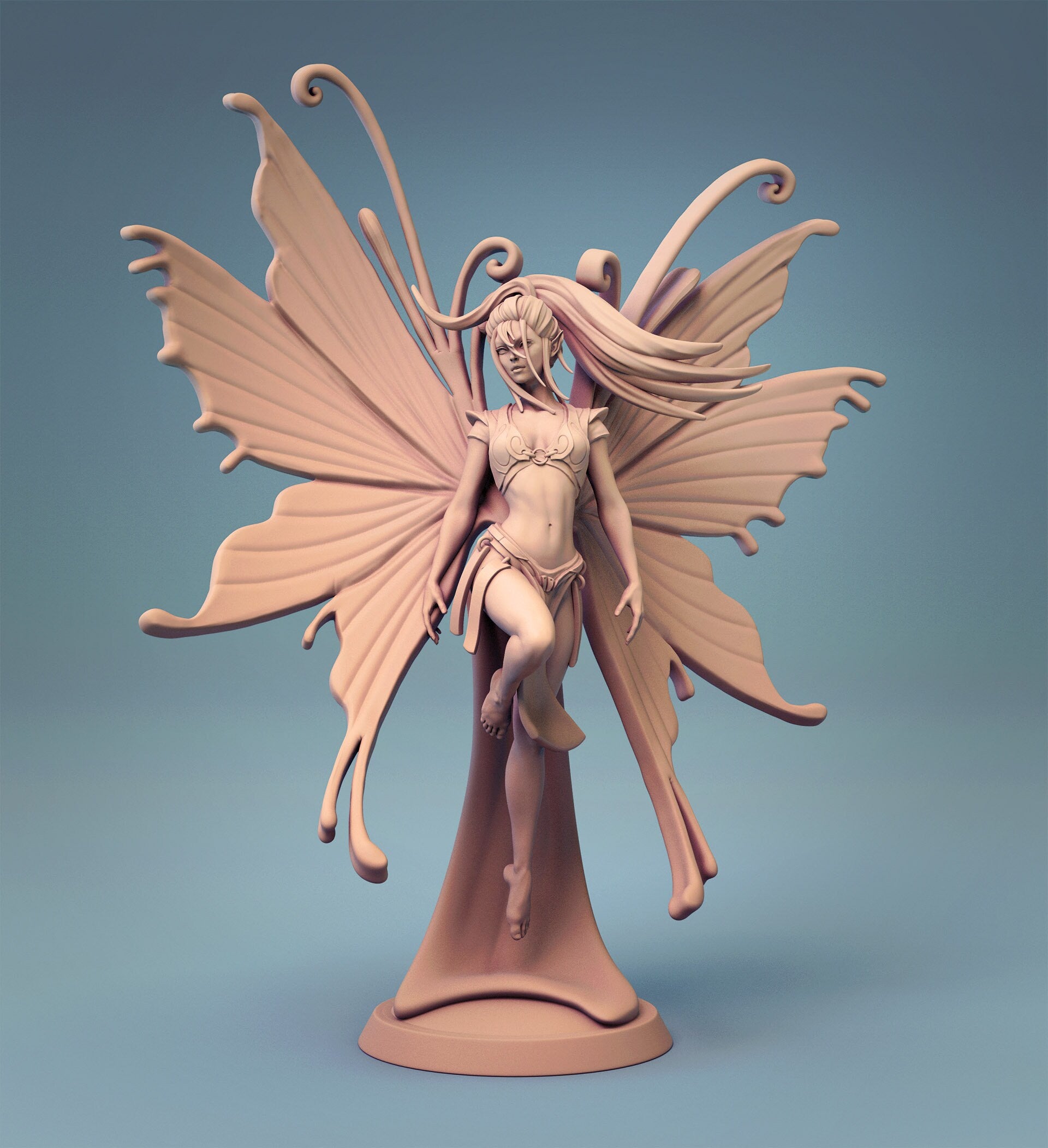 Pixie Miniature | Tabletop RPG Miniature | Rescale Miniature | Roleplaying 3D Printed Fantasy Mini - 3DPrintDen